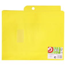 AUCHAN Protège cahier 24x32cm à rabats jaune opaque