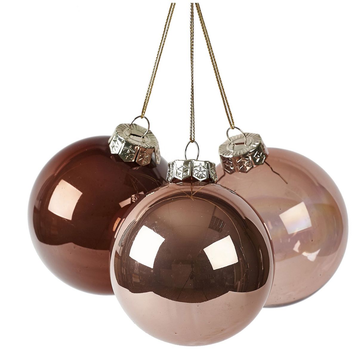 ACTUEL Lot 8 boules de noël en verre Ø 8 cm rose pas cher - Auchan.fr