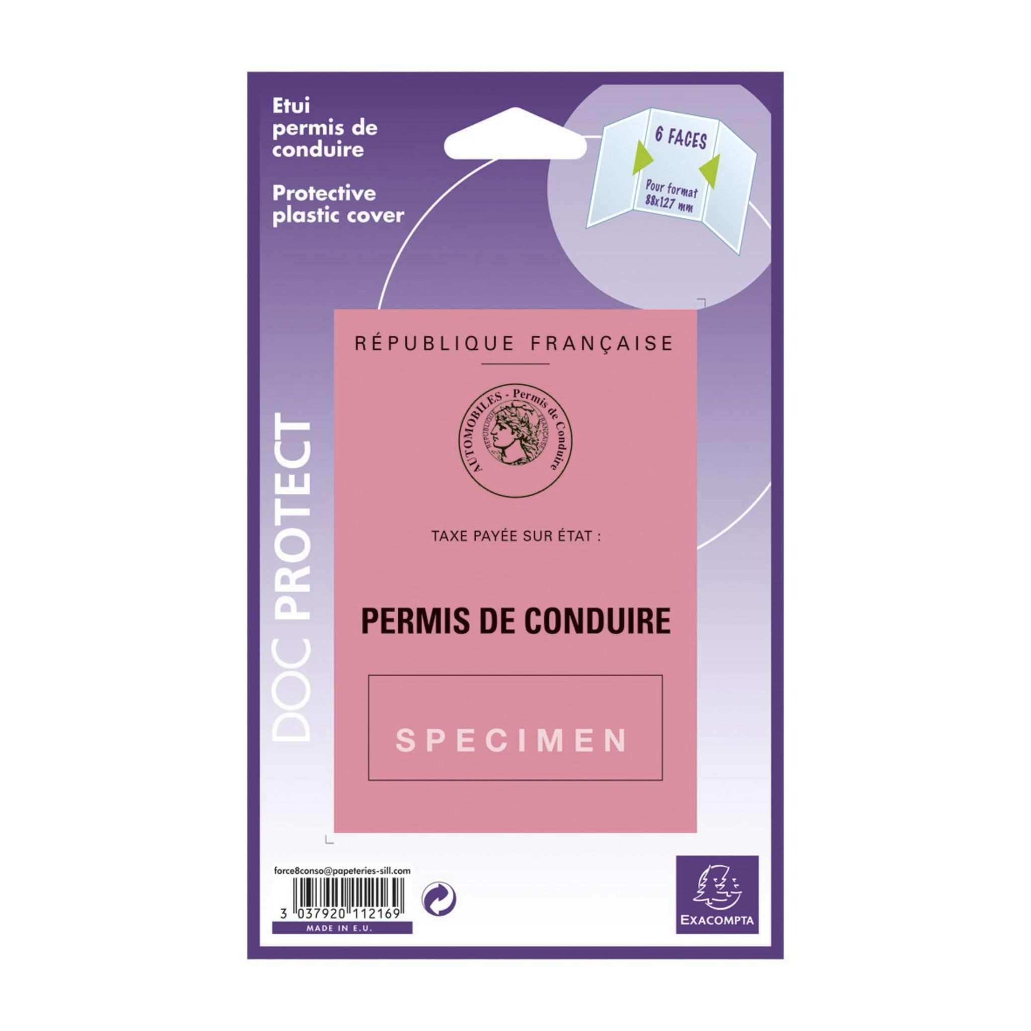 EXACOMPTA Etui de protection pour permis de conduire 8.5x12.4cm