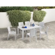ARETA Table de jardin résine blanc URANO