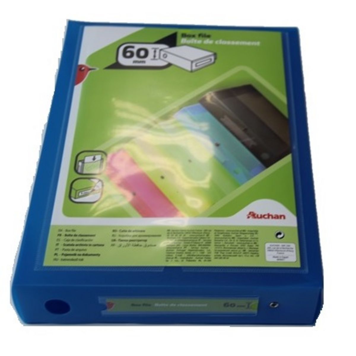 AUCHAN Boite de classement dos 100 mm 24x32cm bleu pas cher