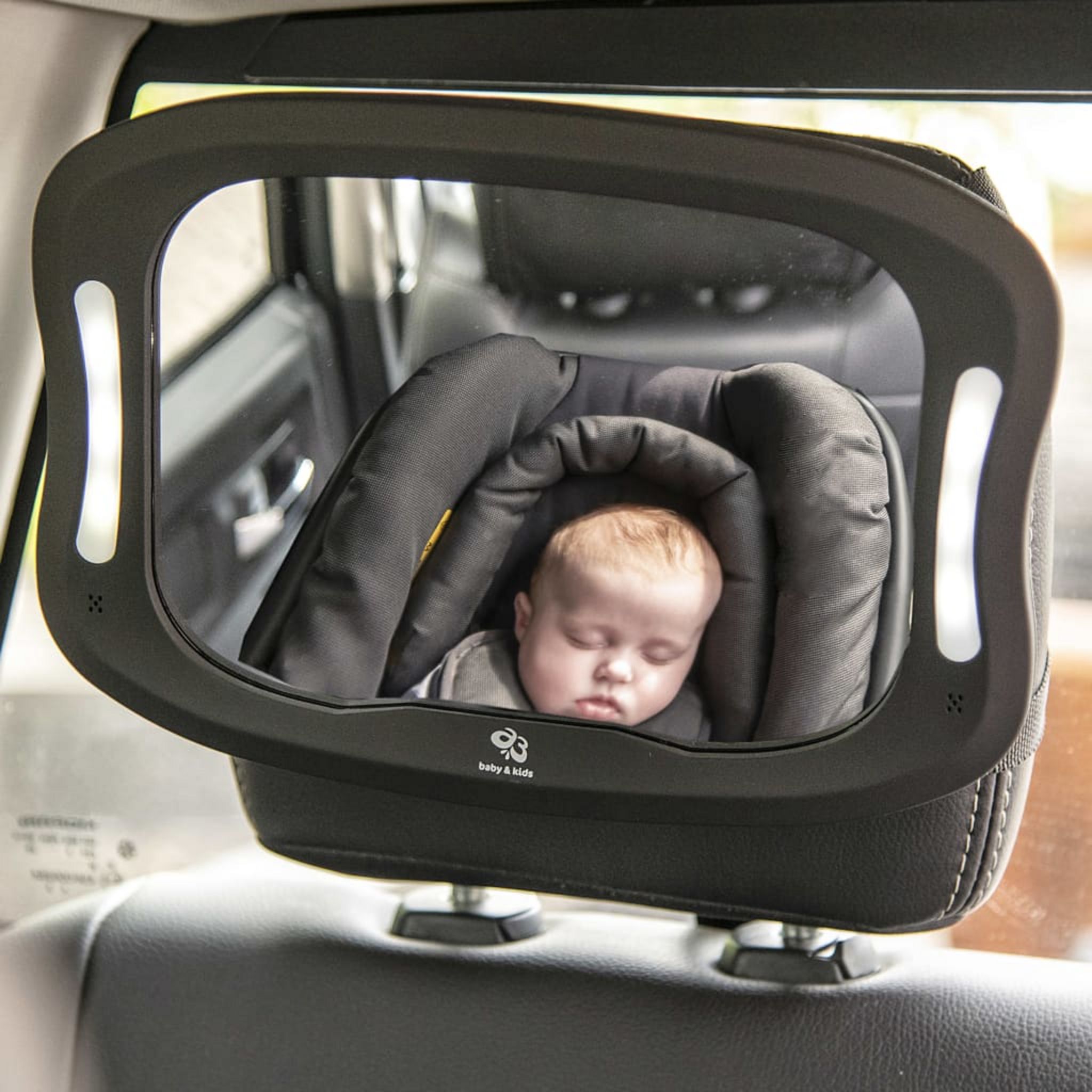 A3 Baby Kids Miroir De Voiture Pour Bebe Avec Led 28 5x21 4x8cm Noir Pas Cher A Prix Auchan