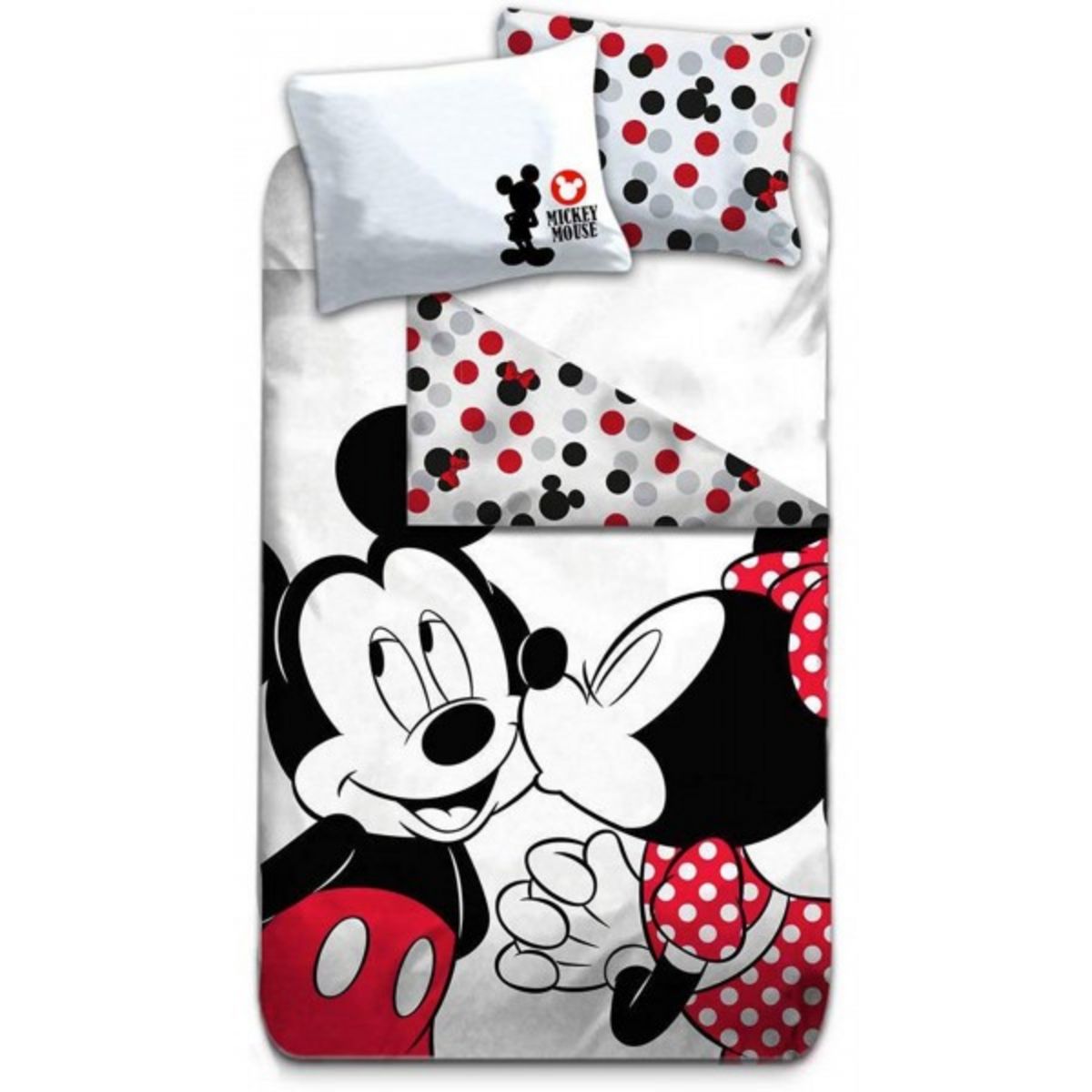 MINNIE Minnie et Mickey Kiss - Parure de Lit Enfant - Housse de Couette