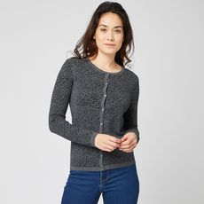 IN EXTENSO Gilet col rond gris femme (Gris)