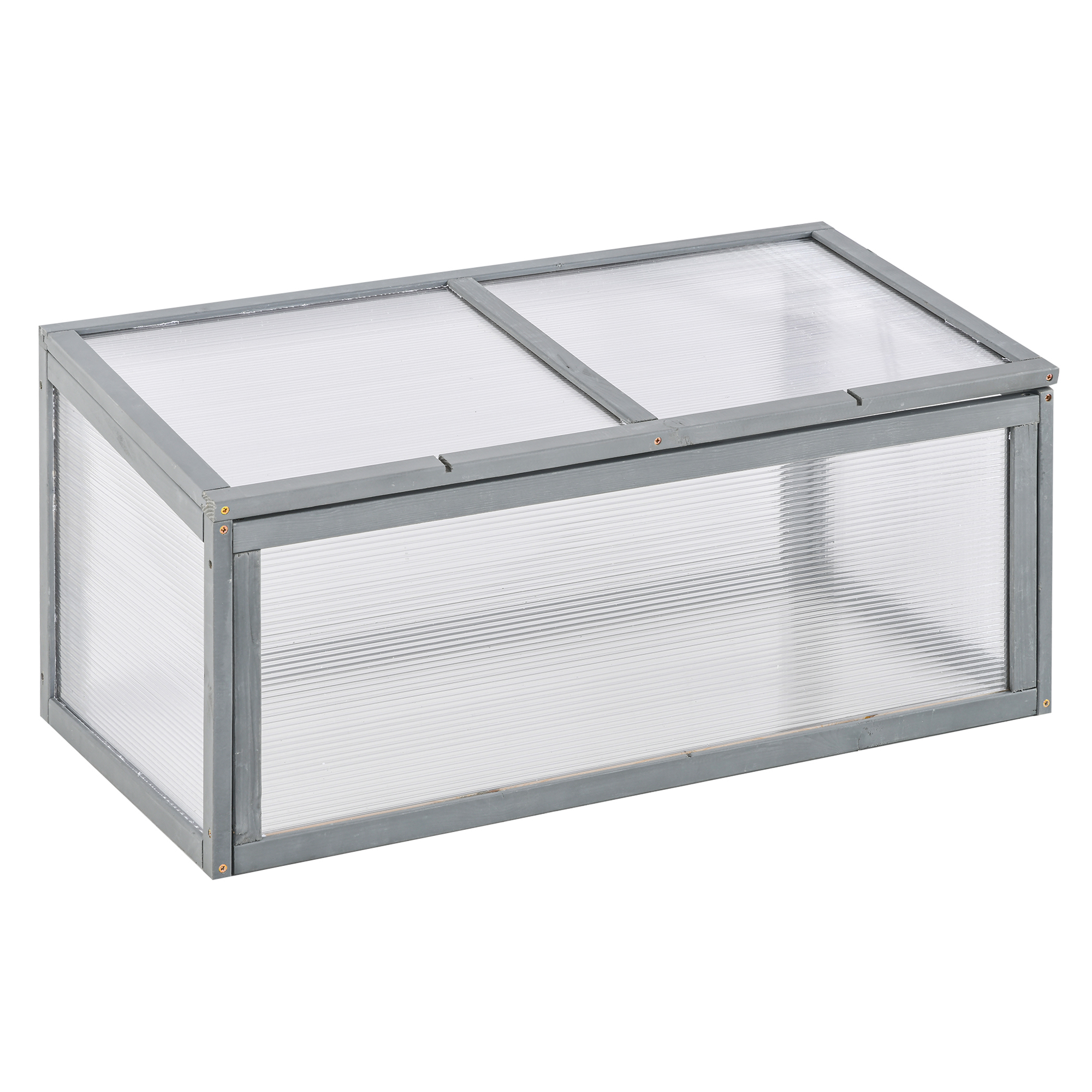 Mini serre de jardin serre à tomates dim. 90L x 52l x 49,5H cm toit  ouvrable panneaux de polycarbonate bois sapin pré-huilé - Équipement  potager - Aménagement de jardin - Jardin et