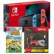 Console Nintendo Switch Joy-Con Bleu et Rouge + Animal Crossing: New Horizons + Pack 9 Accessoires Exclusivité Auchan