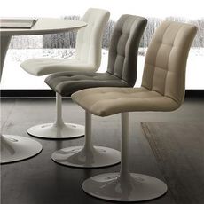 NOUVOMEUBLE Chaise pivotante grise design CESARIO