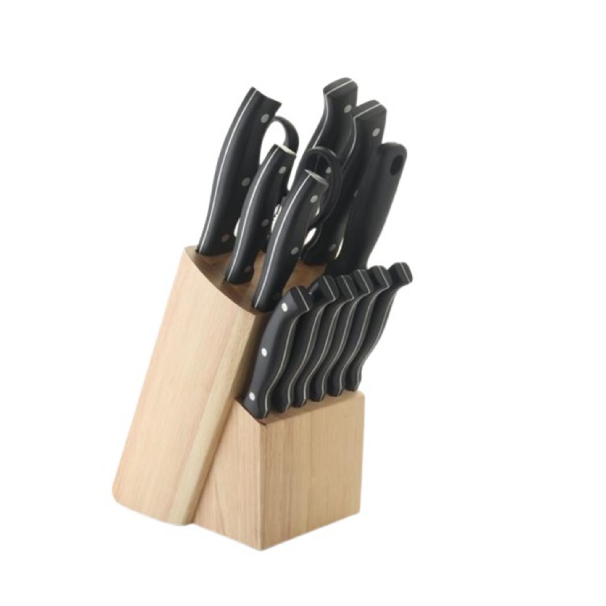 ACTUEL Bloc couteaux noir 7pcs pas cher 