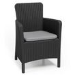 Keter Fauteuil de jardin et coussin résine gris anthracite TRENTON