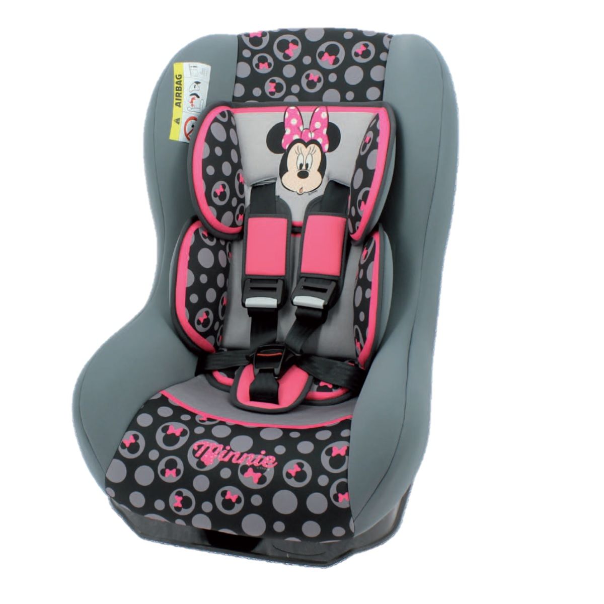 DISNEY Siège auto bébé Groupe 0+/1 Minnie rose/gris pas cher 