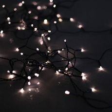 Guirlande lumineuse solaire extérieure de Noël, 15m de long, 150 LED multicolores, 8 modes (Blanc)