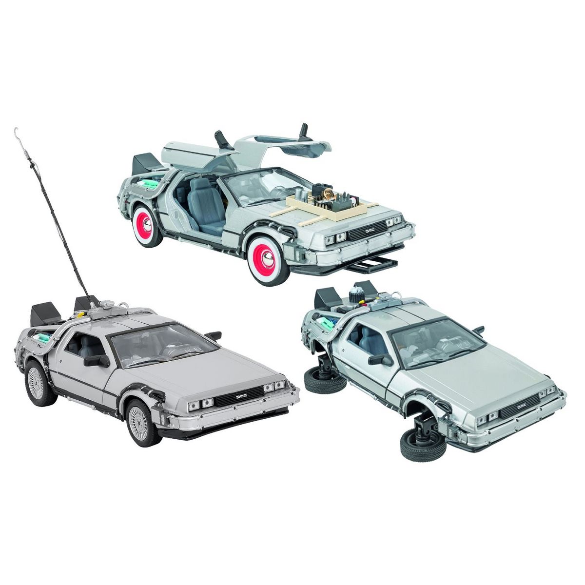 Coffret Delorean 3 voitures  Retour vers le futur  1/24 WELLY