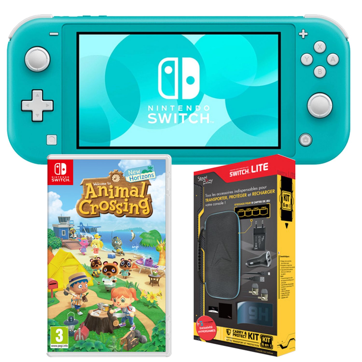 NINTENDO EXCLU WEB Console Nintendo Switch Lite Turquoise + Animal
