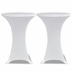 Housses elastiques de table Ø 80 cm Blanc 4 pcs