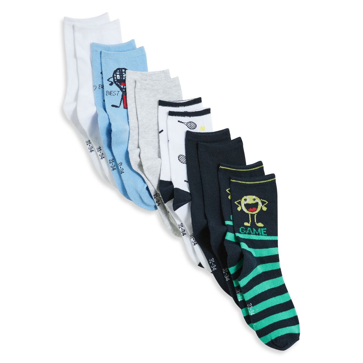 Lot de 7 paires de chaussettes - Bleu foncé/Gamer - ENFANT