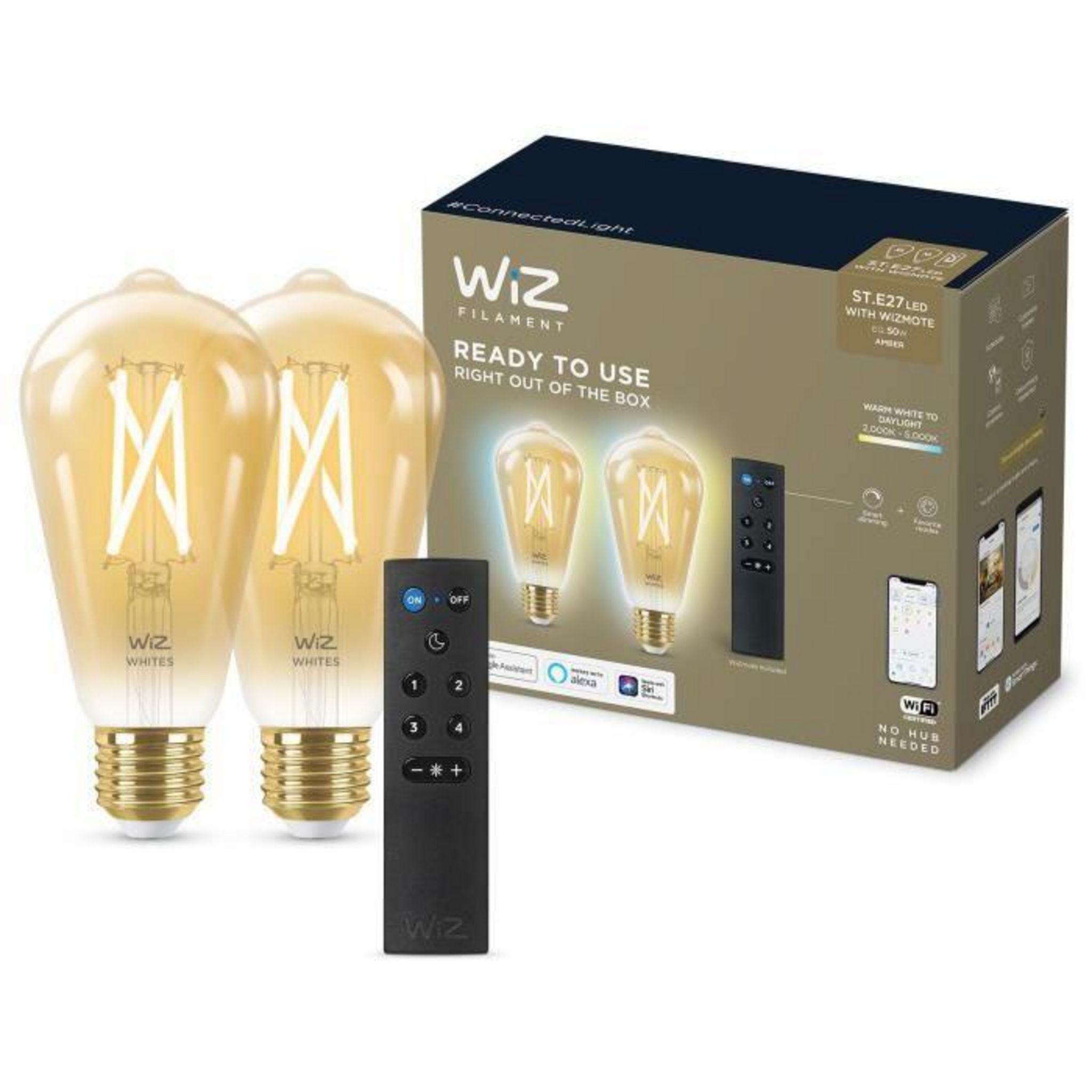 Wiz - Pack WiZ de 3 Ampoules connectées E27 - Blanc chaud variable