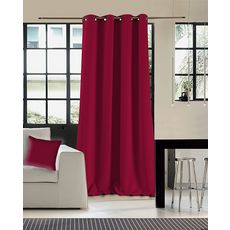 Rideau occultant double face en polyester (Rouge )