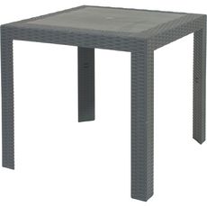ARETA Table de jardin 80x80cm résine gris anthracite SATURNO 