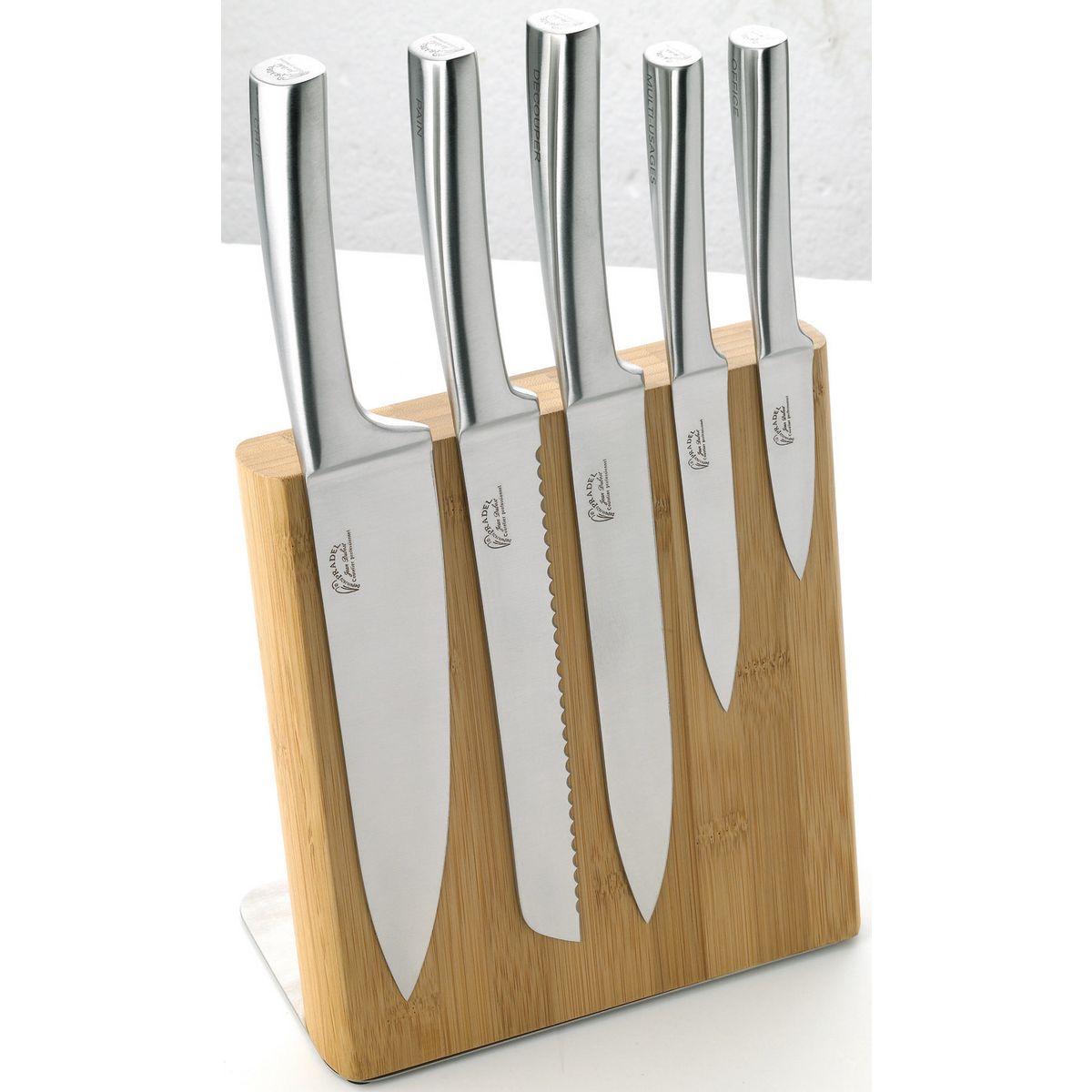 Lot de 5 couteaux de cuisine et bloc de rangement aimanté - Centrakor