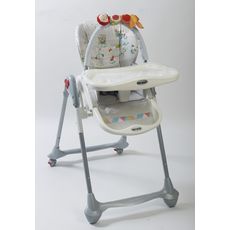 AUCHAN BABY Chaise haute bébé multipositions Convivio corail/beige