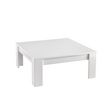 Table basse de salon carrée moderne laqué brillant L100cm MILANO. Coloris disponibles : Blanc