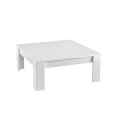 Table basse de salon carrée moderne laqué brillant L100cm MILANO (Blanc)