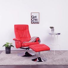 Fauteuil inclinable avec repose-pied Rouge Similicuir
