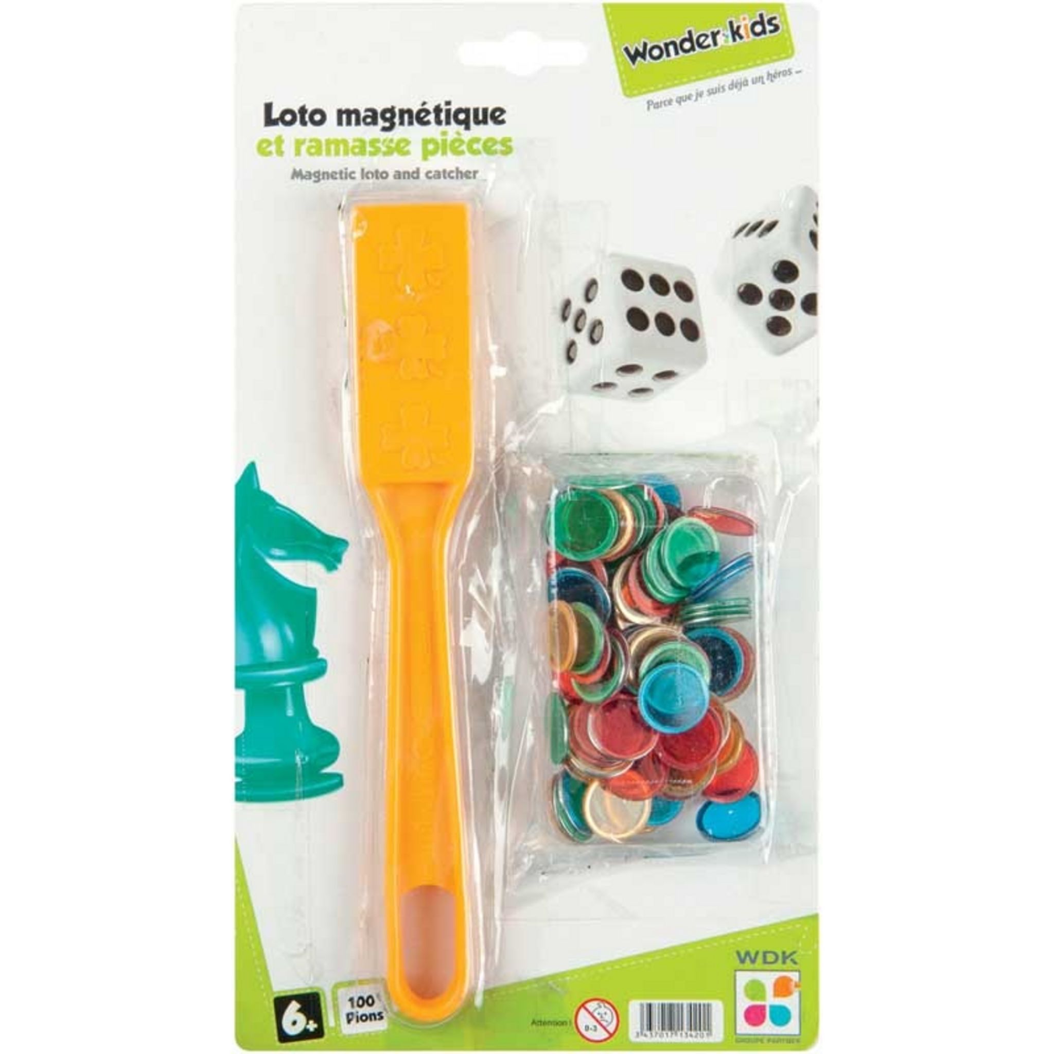 Kit Boîte magnétique loto avec 100 pions - Accessoire Jeu