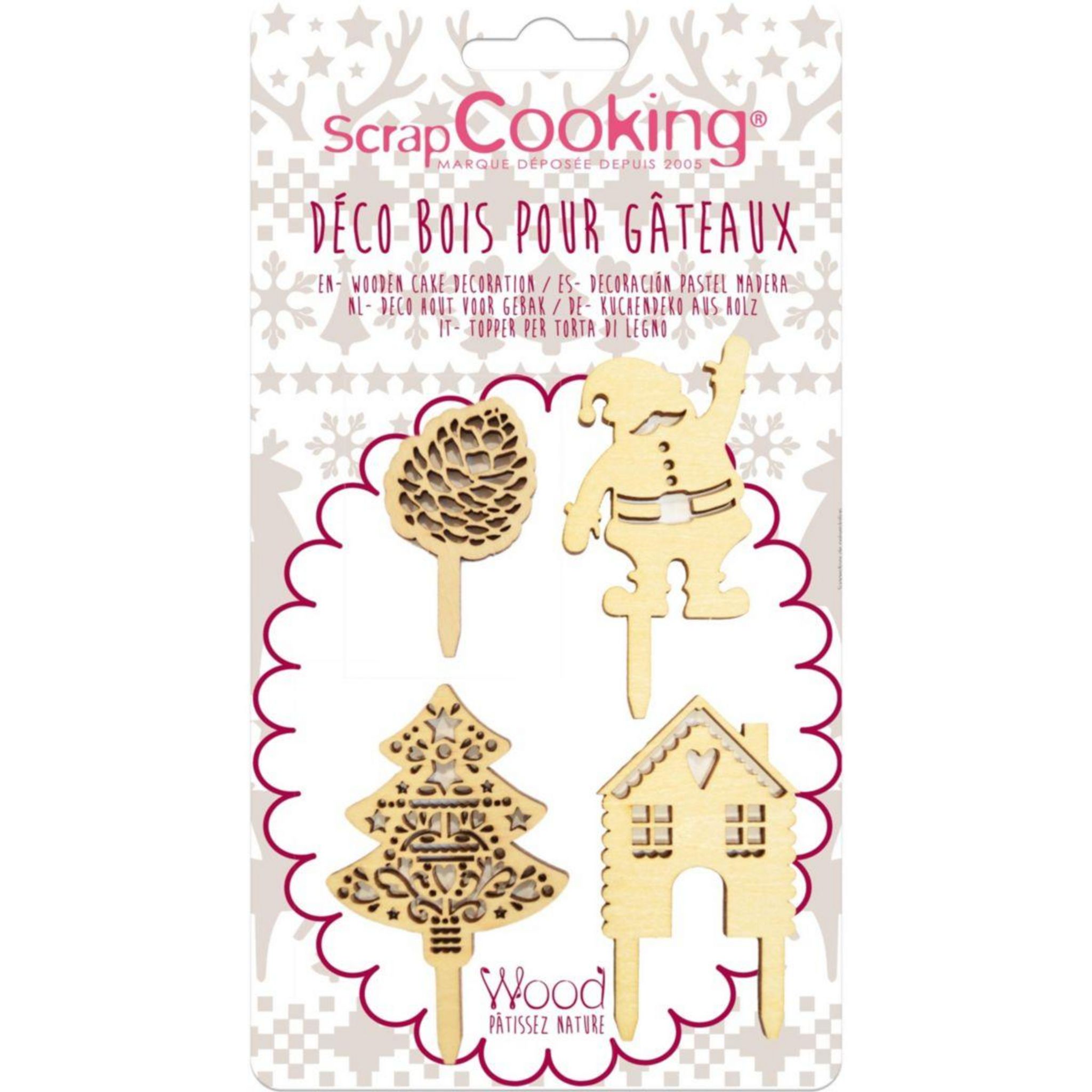 5 décorations gâteau Père Noël - Scrapcooking