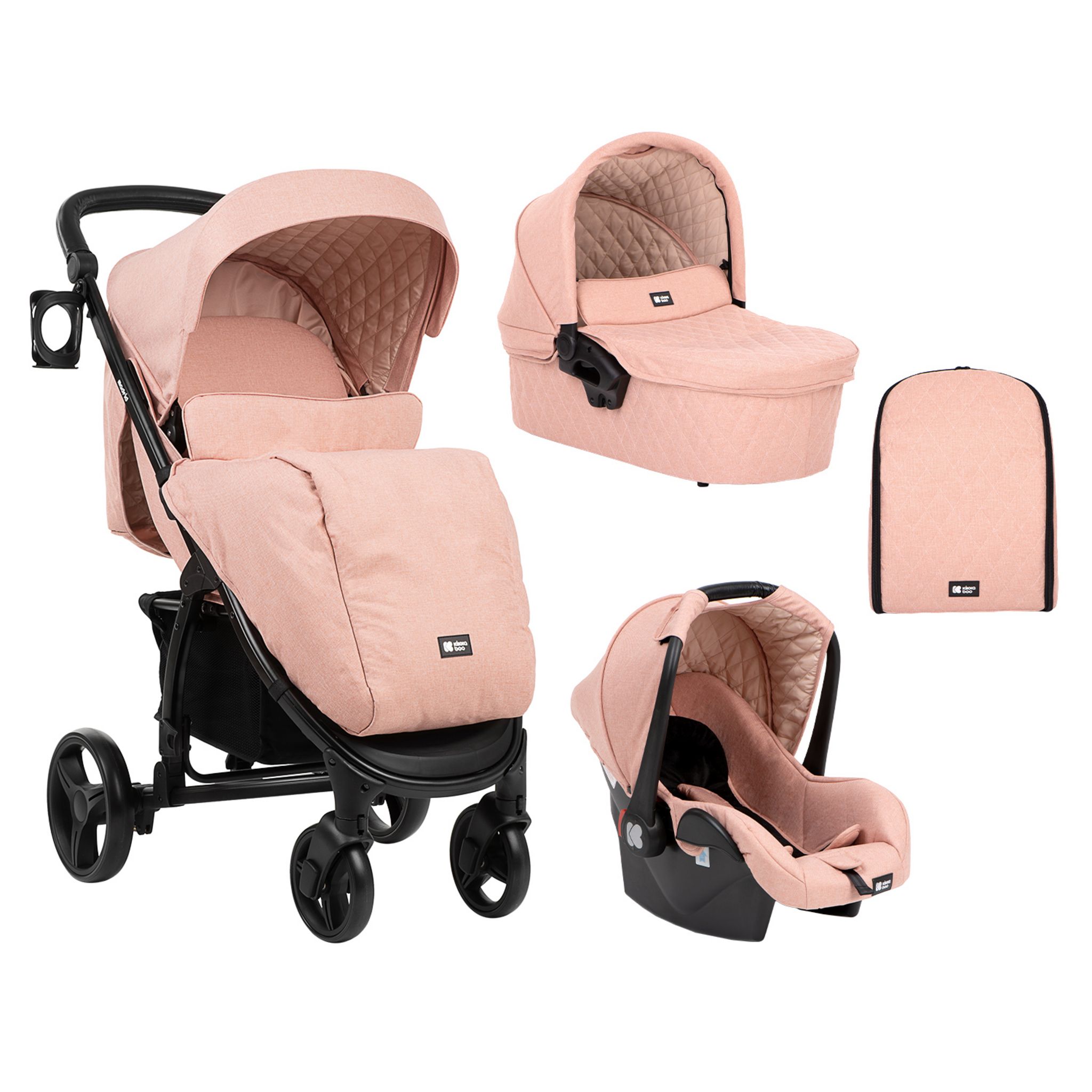 Poussette combinée trio 3 en 1 avec siège auto DARLING Rose