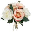  Bouquet de Fleur  7 Roses  30cm Rose & Blanc