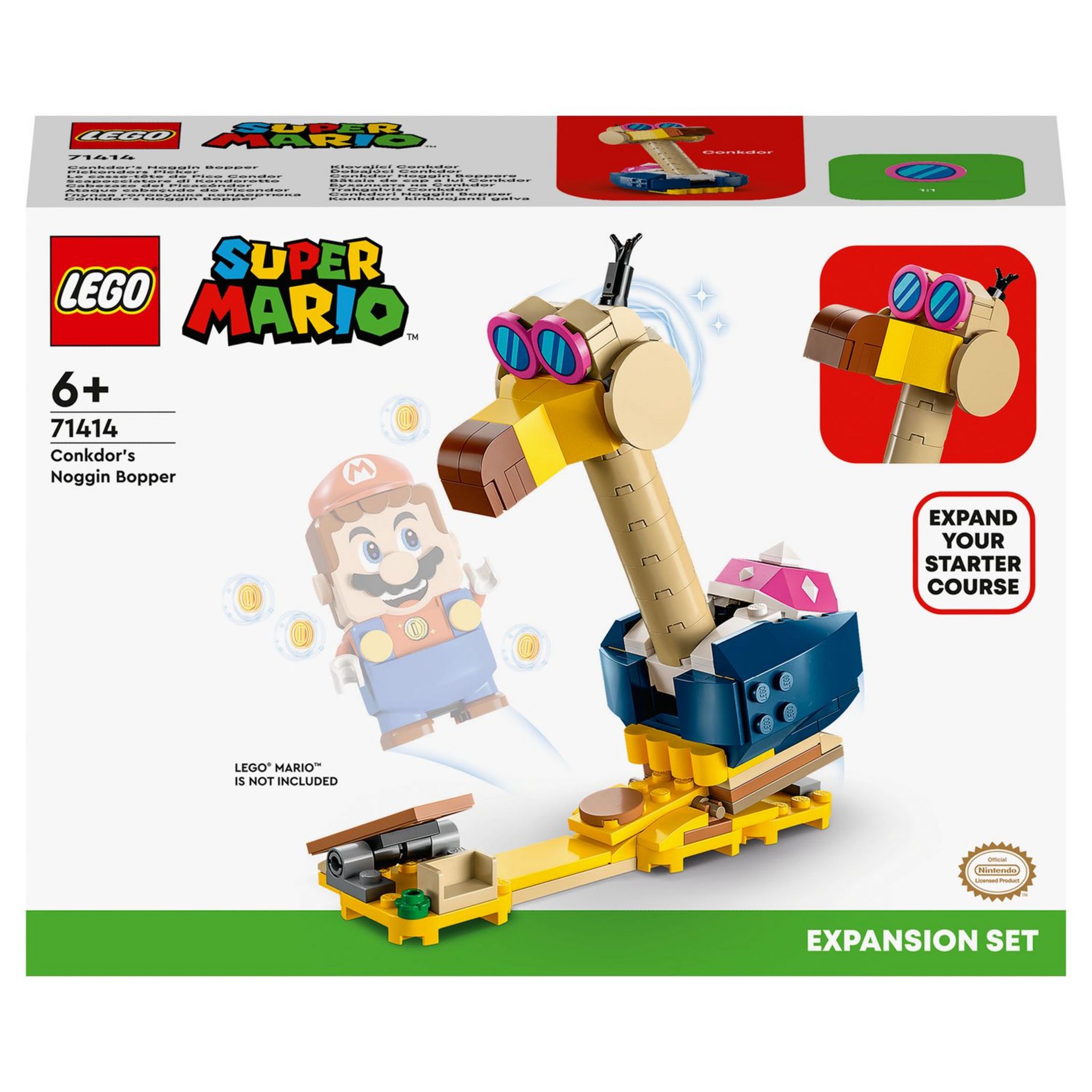 LEGO Super Mario 71407 Ensemble d’Extension La Tour Gelée et le  Costume de Peach Chat, Jouet pas cher 