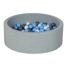  Piscine à balles Aire de jeu + 150 balles blanc, bleu clair, gris