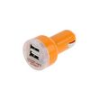 Chargeur allume-cigare orange pour téléphone 2A double port USB