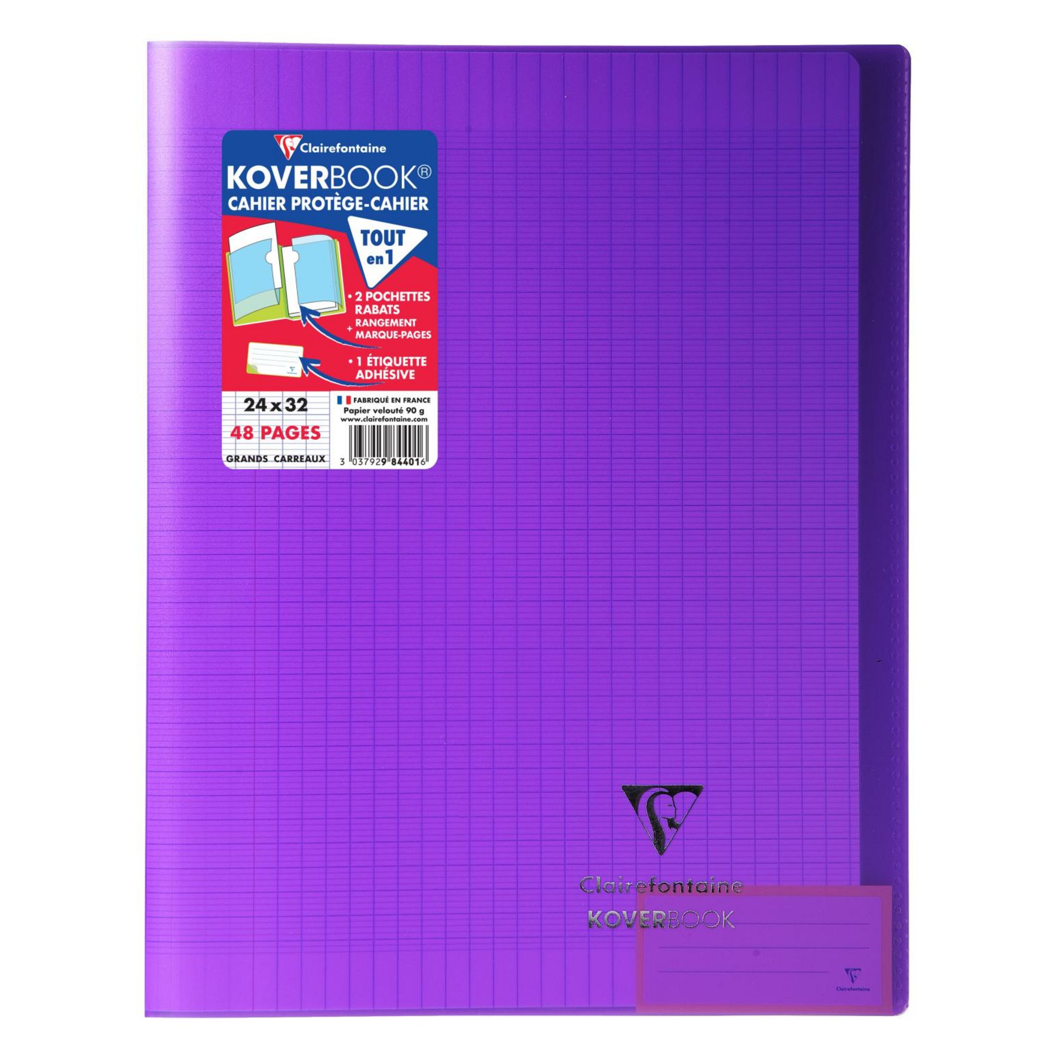 Clairefontaine Koverbook 24 x 32 cm 48 pages grands carreaux jaune au  meilleur prix sur