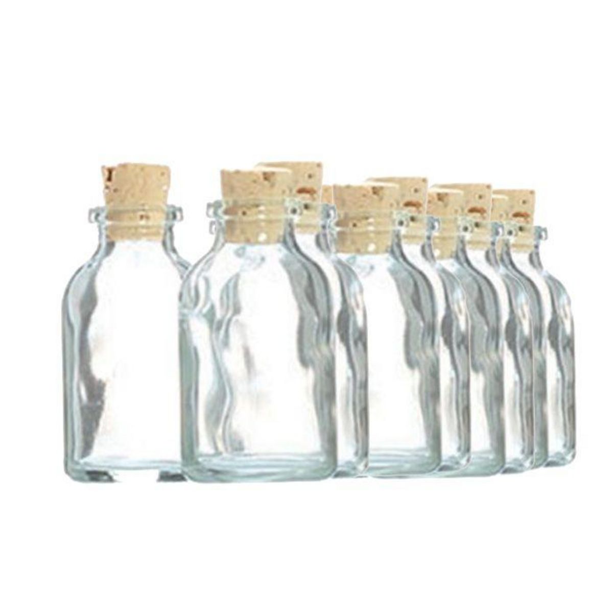 Graine créative 20 mini bouteilles en verre 6 cm avec bouchon liège