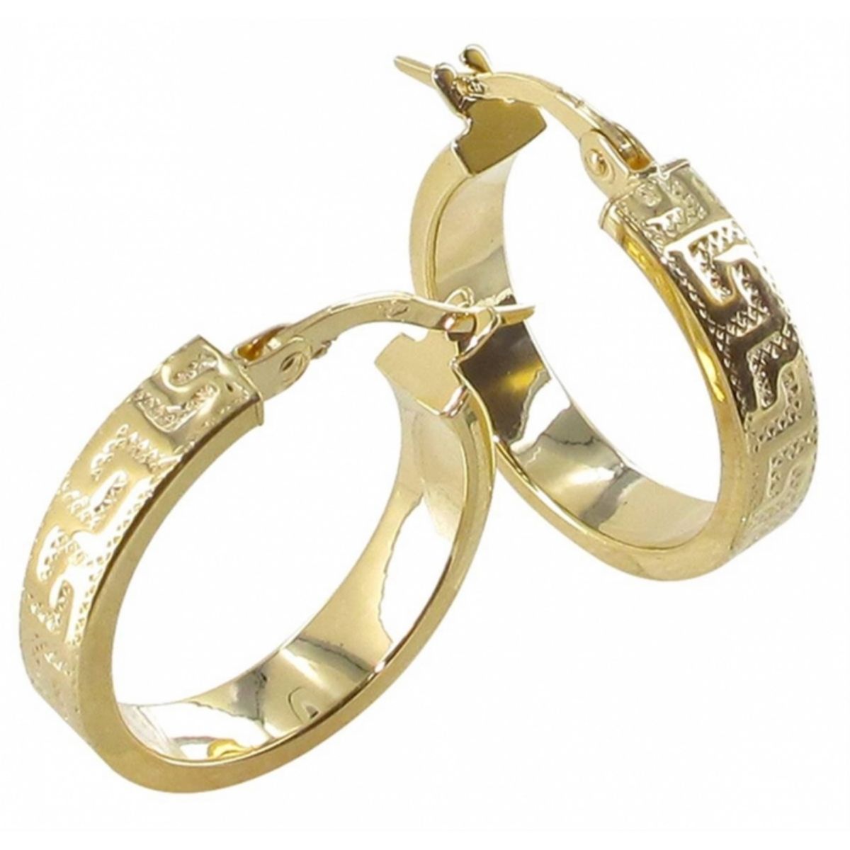 La Vie En Or Auchan Boucle D Oreille L'ATELIER D'AZUR Boucles d'Oreilles Créoles Or 18 Carats 750/000 Jaune -  Motif Etrusque pas cher - Auchan.fr
