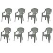 Lot de 8 fauteuils résine taupe STRESA