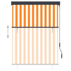 Store roulant d'exterieur 120x250 cm Blanc et orange