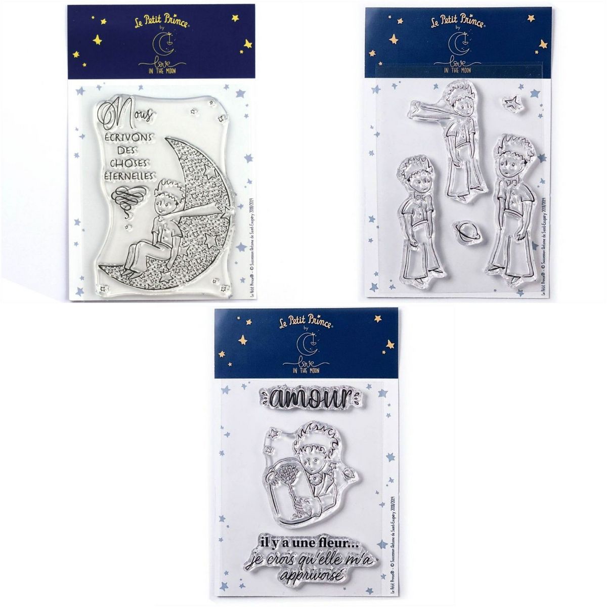 Youdoit 9 Tampons transparents Le Petit Prince et La lune + Etoiles + Fleur