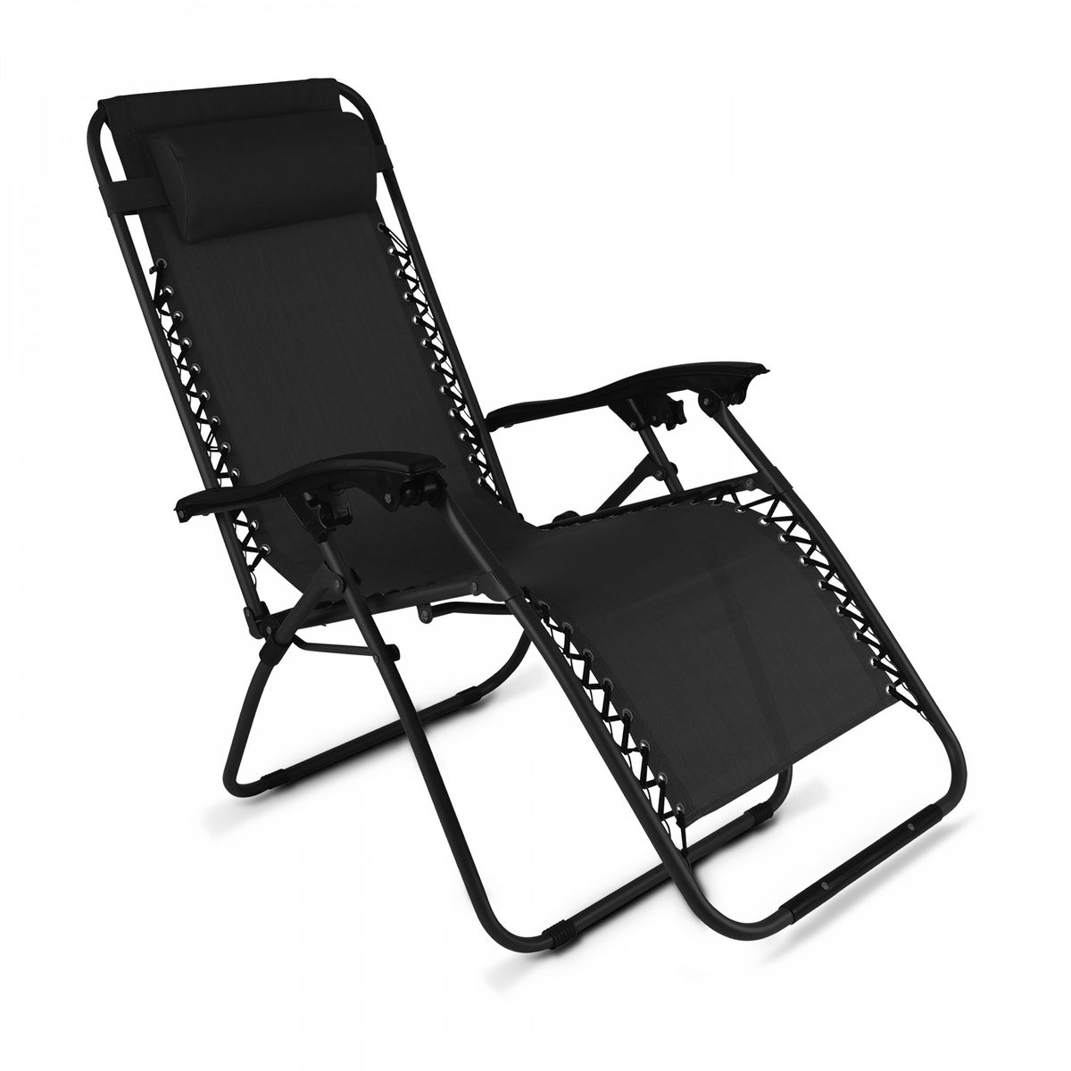 Fauteuil de jardin pliant relax noir pas cher à prix Auchan