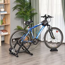 Home trainer pour vélo support entraînement vélo VTT trainer magnétique pliable 5 niveaux de résistance réglable noir