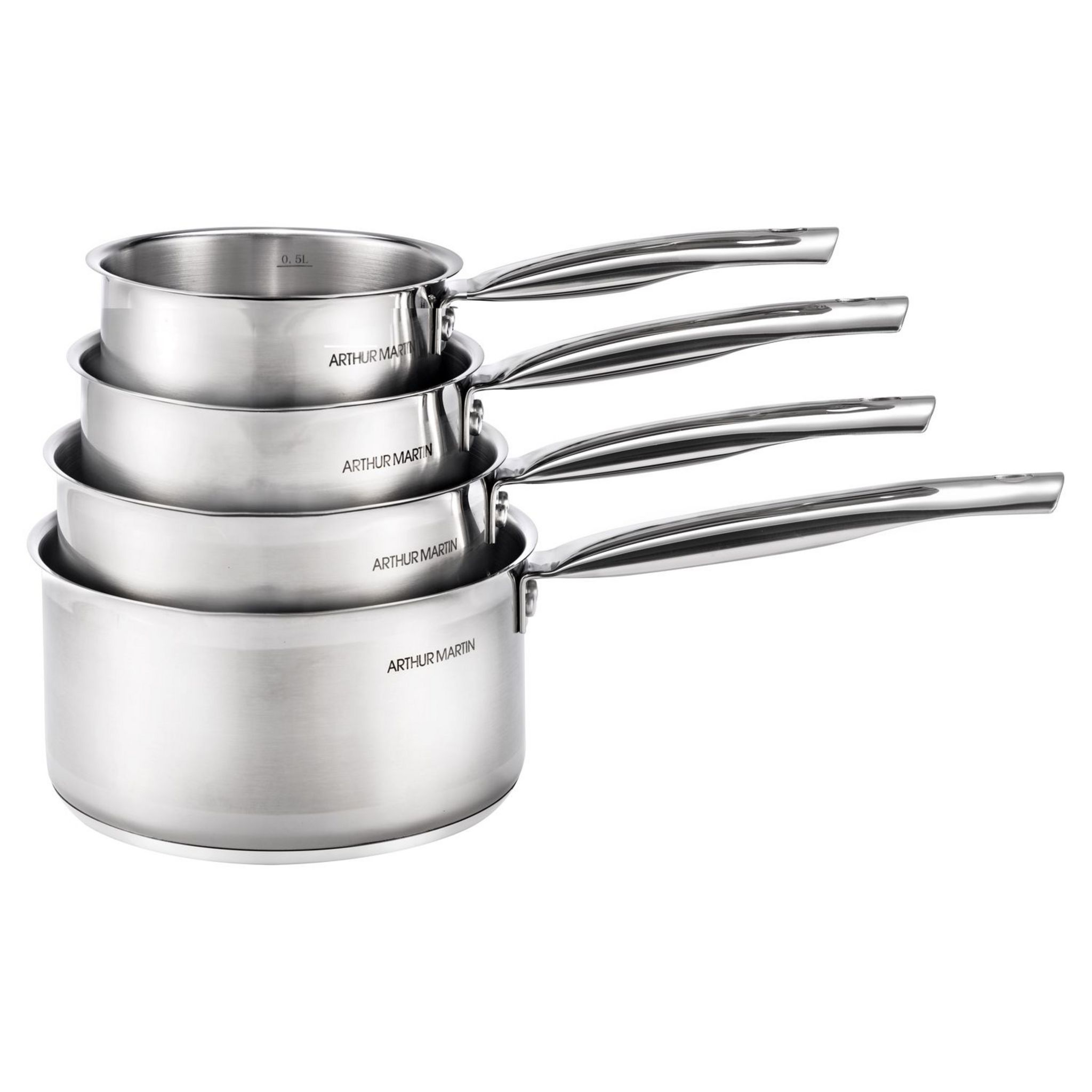 Lot de 4 casseroles de 14 à 20cm en inox avec manche amovible move on -  RETIF