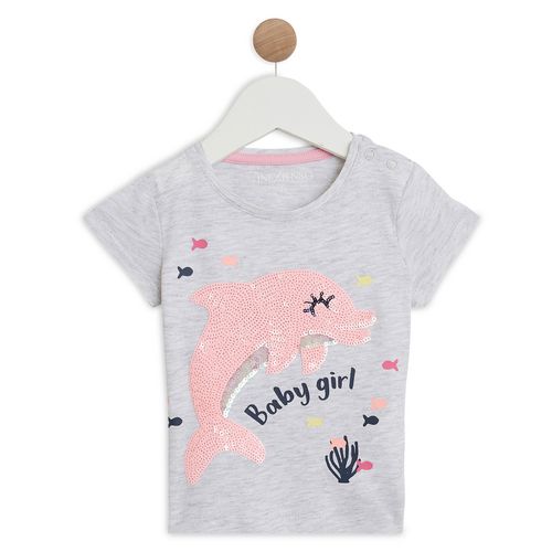 T-shirt manches courtes dauphins bébé fille