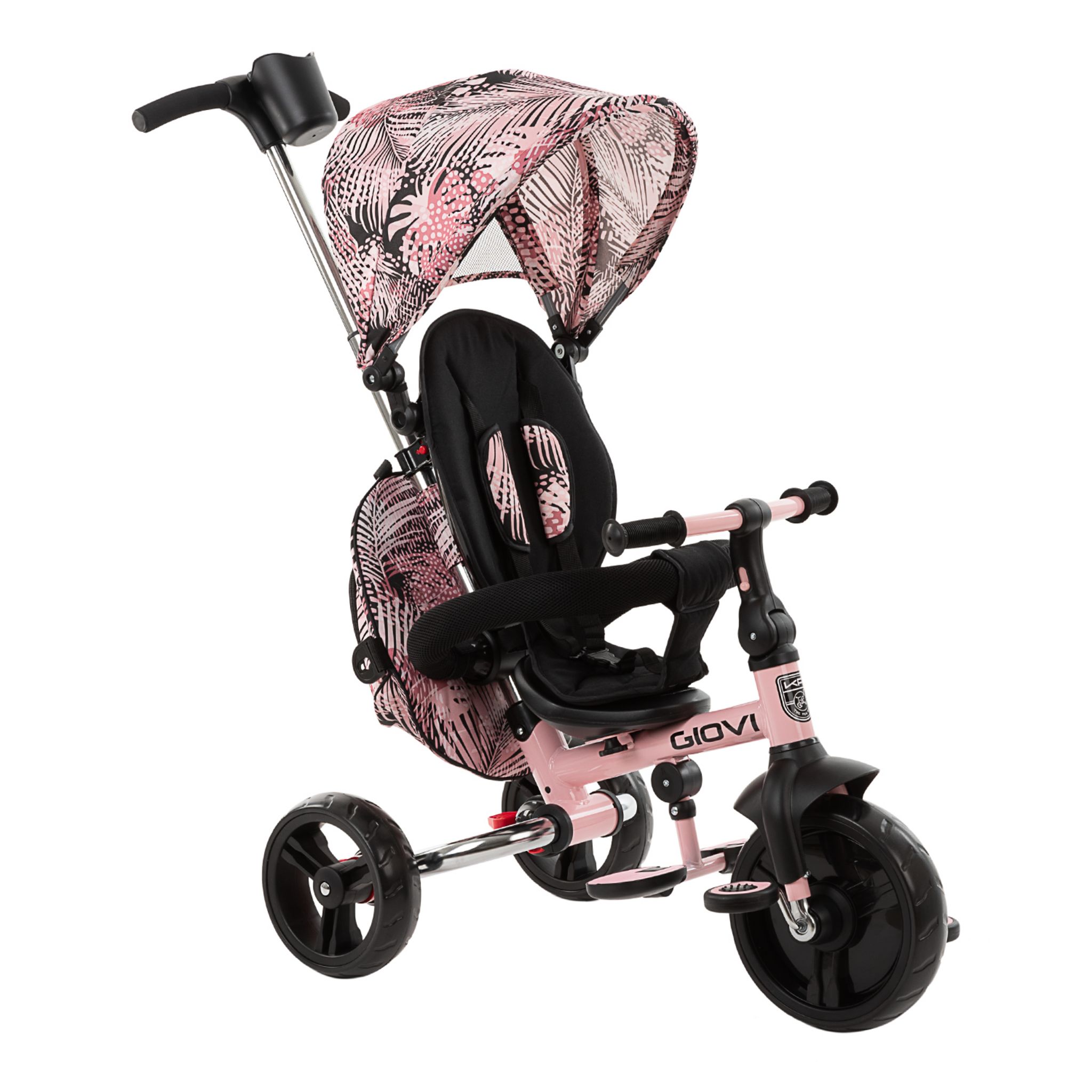 TRICYCLE BEBE 1- 3 ans AVEC PANIER AVANT ET COFFRE ARRIERE-Rose