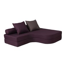 Chauffeuse banquette lit d'angle 2 places OSTO (Prune / Taupe)