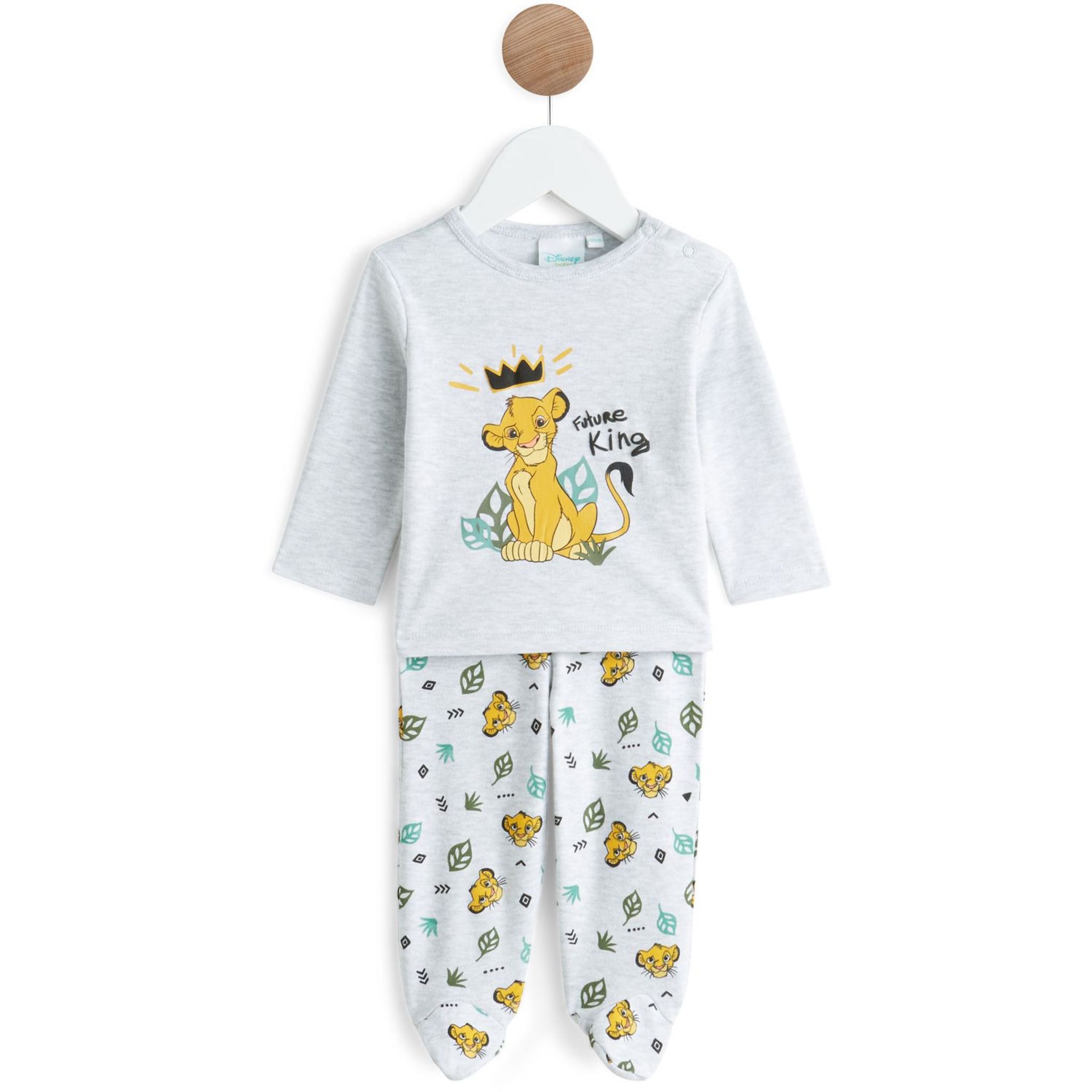 Pyjama garçon 1 mois blanc Hello - Bébé Roi