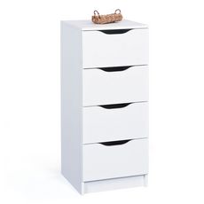 Commode meuble de rangement 4 tiroirs  FALONE (Blanc)