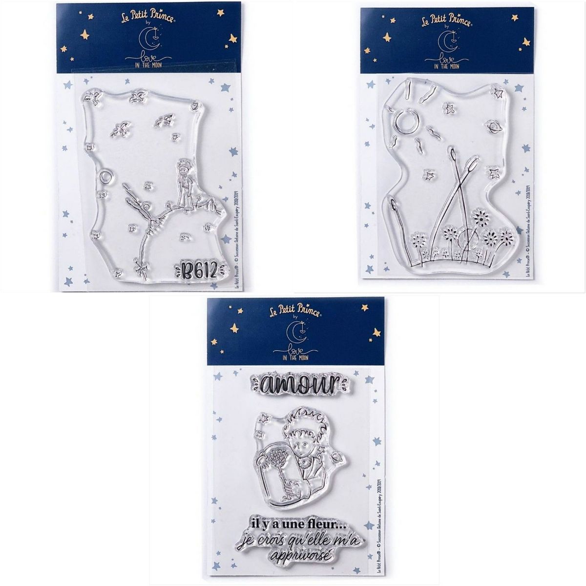 Youdoit 5 Tampons transparents Le Petit Prince et Astéroïd + Paysage + Fleur