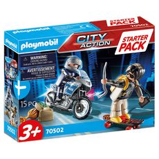 PLAYMOBIL 70502 - City Action - Starter Pack Motard de police et voleur
